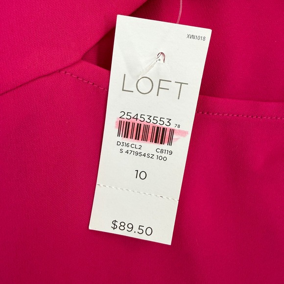 Loft Womens Pink Sleeveless Ruffle Hem Cutout Back Shift Dress Size 10 NEW - Picture 9 of 13